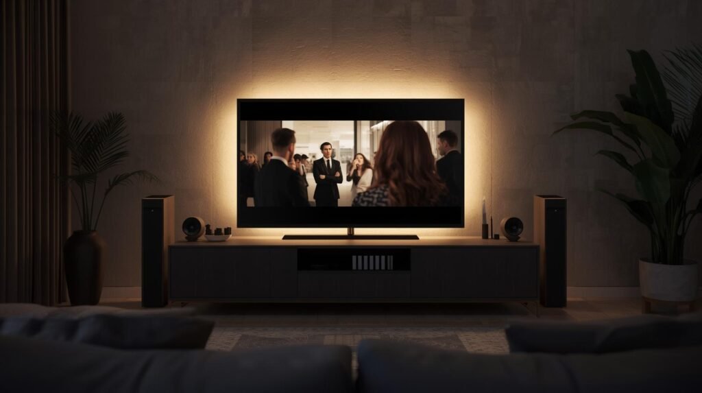 Echo Studio home theater setup with Fire TV – cinematic sound experience” Echo Studio home theater setup with Fire TV – cinematic sound experience”