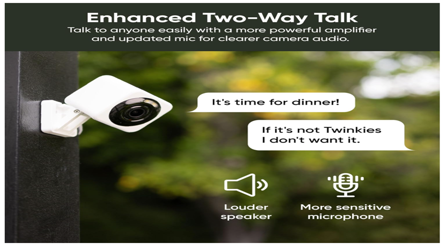 Wyze Cam v4 mobile app interface with motion detection alerts