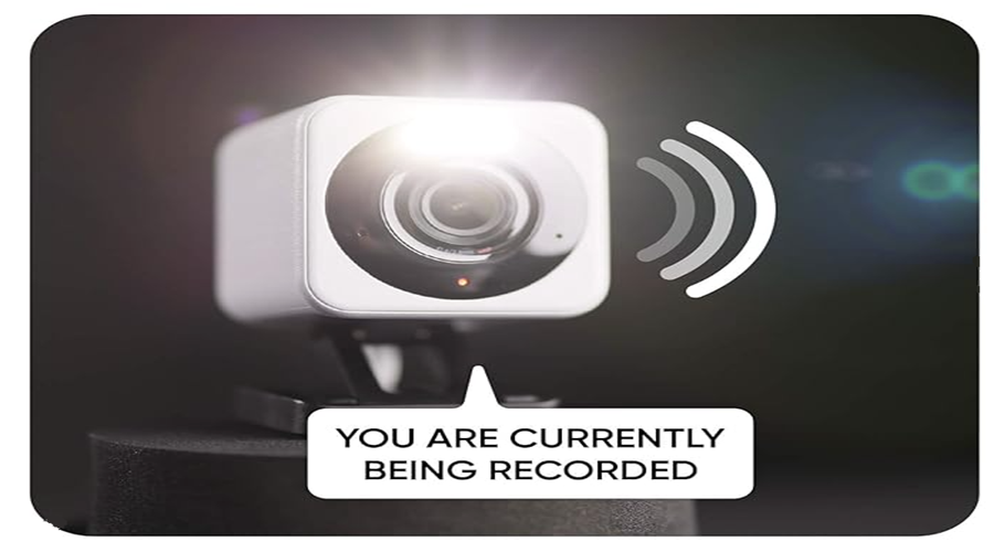 Wyze Cam v4 security camera actively recording video footage
