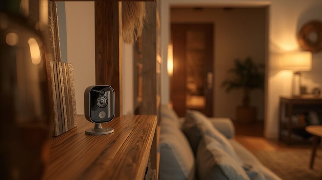 Wyze Cam v4 monitoring an apartment entrance