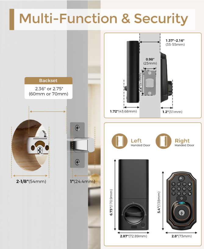 smart lock installation on standard apartment door