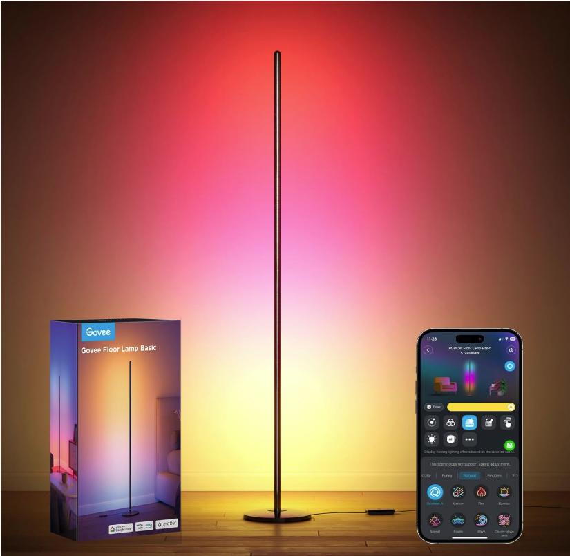 RGBIC multicolor lighting effect on Govee smart floor lamp RGBIC multicolor lighting effect on Govee smart floor lamp