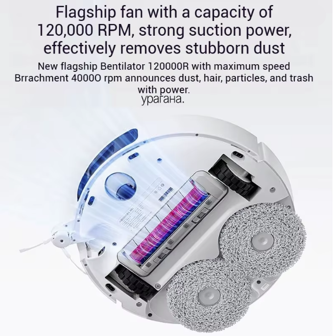 Xiaomi Mijia M40 dual robotic arms extending for precise corner and edge cleaning